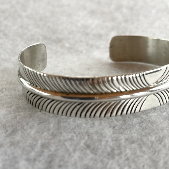 Sterling Feather Cuff Bracelet - Picture 4 of 6